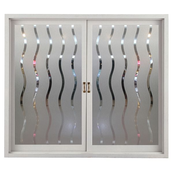 

wide 45/60cm privacy no glue self adhesive window film frosted static film on the window stickers wave bathroom cw74