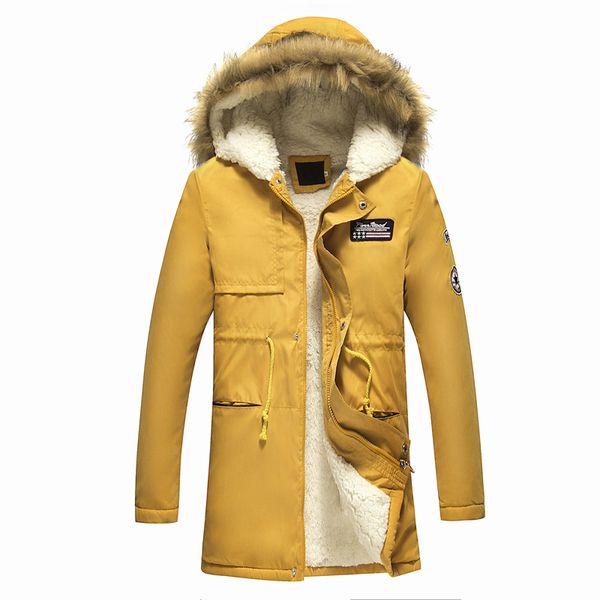 

men parkas coat hooded 2019 male hooded casual winter&autumn coats add cashmere parkas men's warm korean style padded jacket, Black