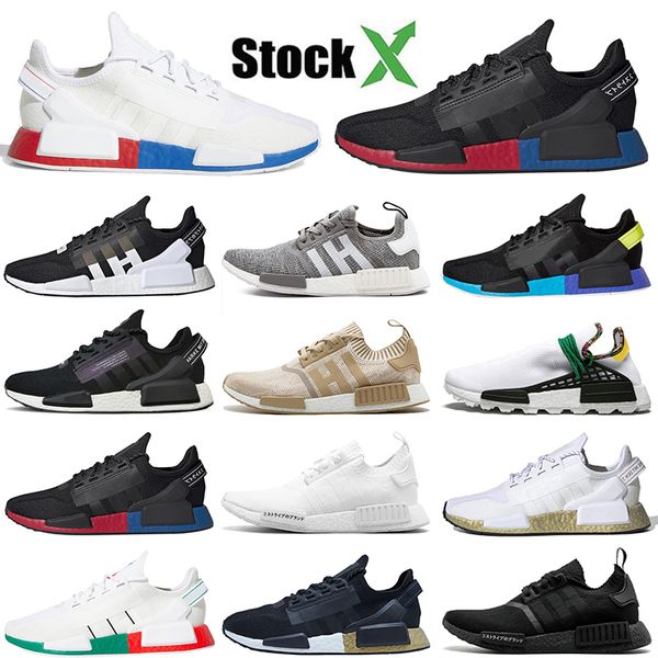

оптовые 2020 мужские кроссовки женщин nmd r1 v2 марка инструкторы мексика золото черный белый afro вдохновение пакет конструкторы тапки, White;red