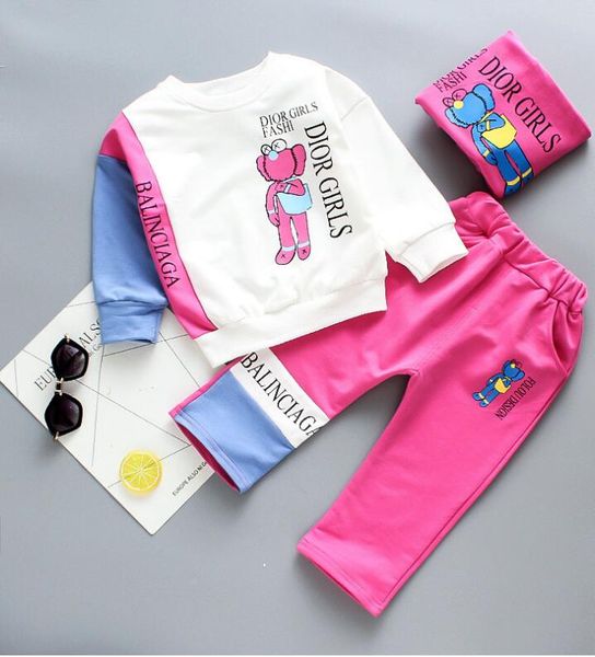 

baby girls jogging set весна осень мода хлопок комплект одежды новорожденный младенец наряды для bebes trucksuit, White