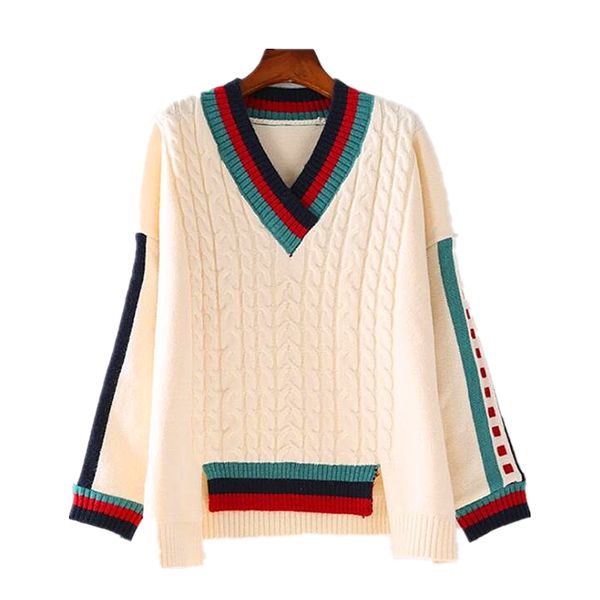 

2019 korean style women winter fashion pullover and sweaters v neck twisted irregular pull femme sueter mujer invierno, White;black