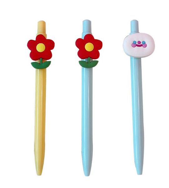 

cartoon ballpoint pen 9 styles fashion choice for students write smooth uesd for children christmas gift, Blue;orange