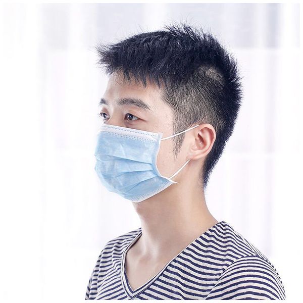 

500 pcs disposable face mouth mask 3 layers anti dust frost facial masks daily air filtration with enough stock