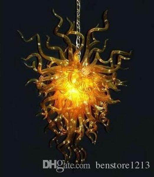 

amber 100% mouth blown borosilicate murano glass chandelier pendant light led art glossy crystal chandelier light