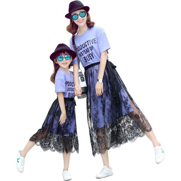 Sommer Mutter Tochter Kleider Kleider Casual Dress Family Matching Kleider Mutter und Tochter''G'G'So7c