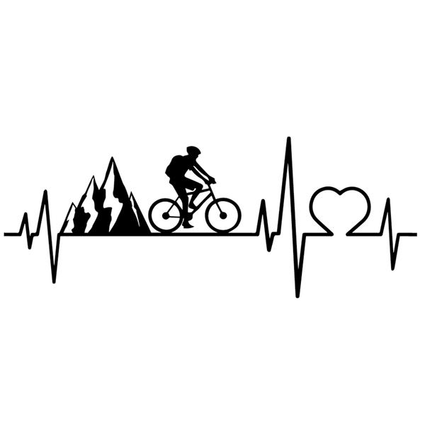 

16*6.2cm mountainbike heartbeat sticker handsome and cool stickers car accessories motorcycle helmet car styling car sticker