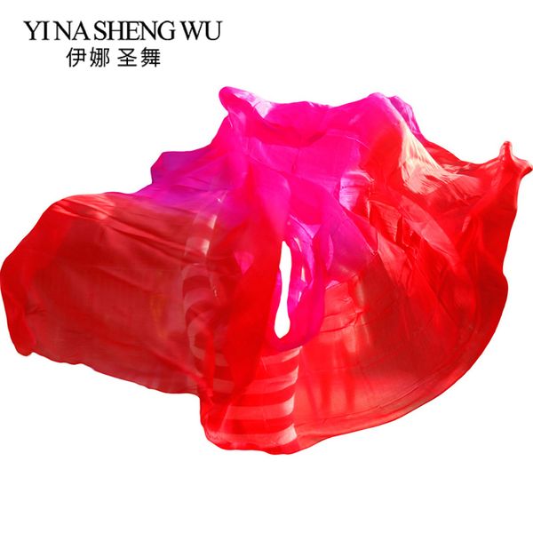 

шелковый танец живота вуаль танец вуаль шарф градиентный цвет красный+розовый цвет живота практика производительность шелковый реквизит 250, Black;red