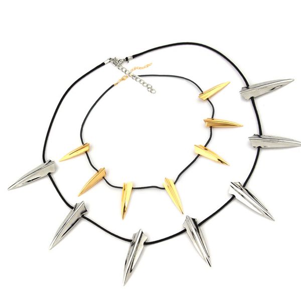 

avengers black panther necklace wakanda king t'challa black panther cosplay necklace spike statement choker american movie surroundings, Silver