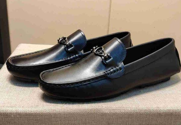 

подлинный box] luxury new mens moccasin-gommino мокасины платье скольжение на walking кожа коровы drive повседневная обувь партии размер 38, Black