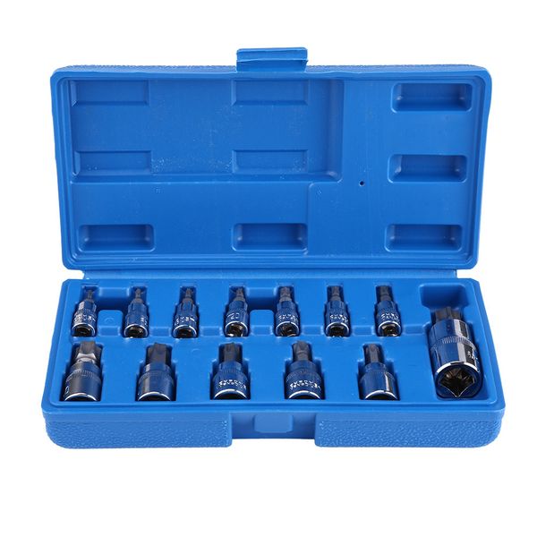 

oversea 13pcs torx star bit socket set 1/2inch 3/8inch 1/4inch drive chrome-vanadium steel for commercial or occasional use