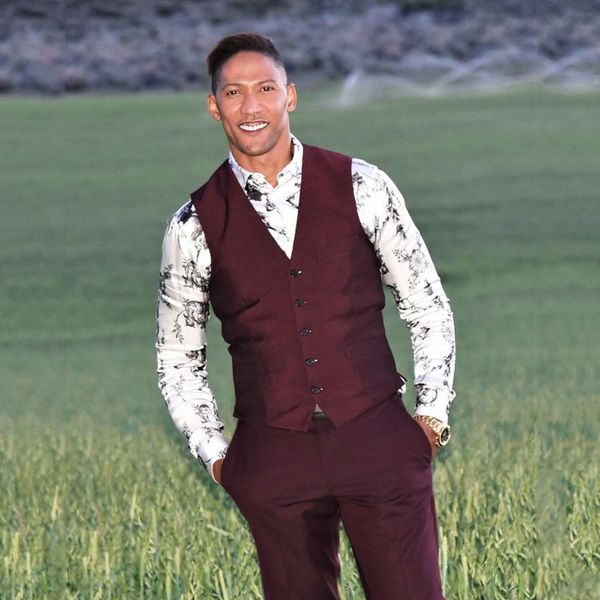 

burgundy vest business men groomsmen outfits men suits for wedding man attires 2piece waistcoat pants trajes de hombre slim terno masculino, Black;gray