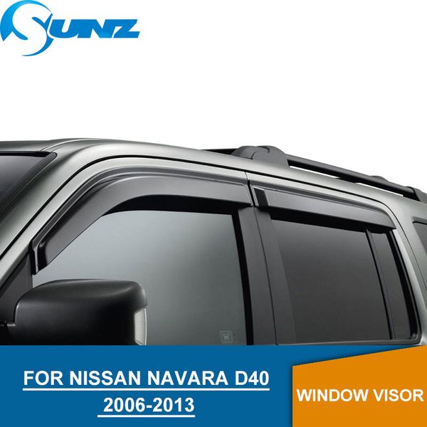 

window visor for nissan navara d40 2006-2013 side window deflectors rain guards for nissan navara frontier d40 2006 -2014 sunz