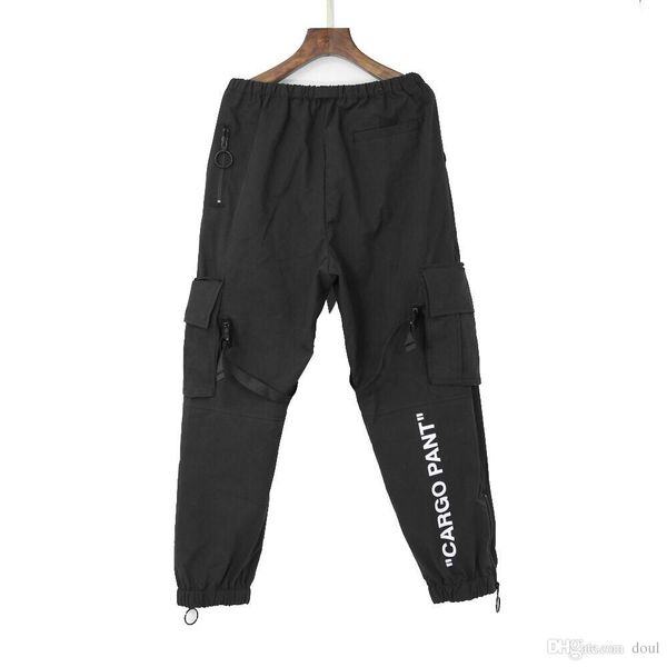 

falection mens 19ss off ow cargo pants track sweatpants fashoin, Black