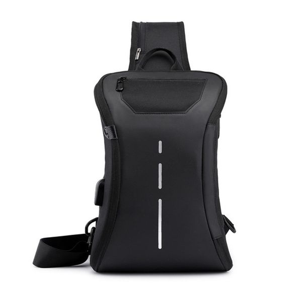 

shoulder bag men's charging bag men's usb chest diagonal package messenger chest fashion men pack single shoulder