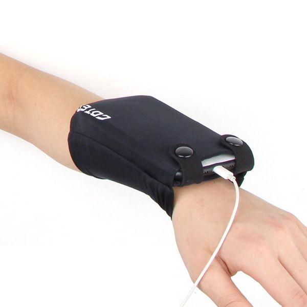 

multifunctional outdoor running bags cycling wrist band wallet safe storage wallets zipper wrist ankle wrap sport strap fitness, Black