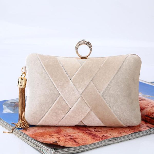

tassled evening bag ring carrying bag south korean velvet carrying evening wedding banquet