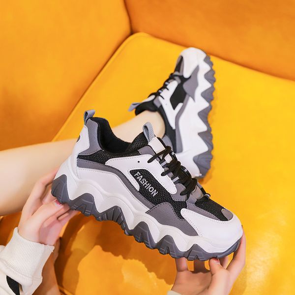 

stylish women chunky shoes female thick sole platform sneaker outdoor brand design ladies street walking shoes height increase