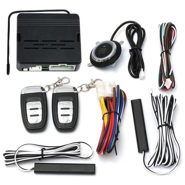 

car switch keyless entry engine start alarm system with vibration sensor push button remote starter scar anti-theft system