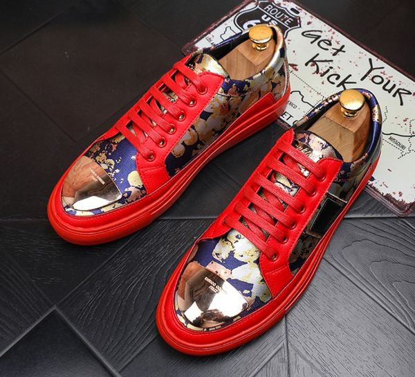 

hombre moda remaches zapatos hombre lujo metal zapatillas con graffiti hip hop punk botas zapatos zapatillas b66, Black
