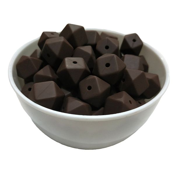 

50шт 14мм силикона с шестигранной шариков bpa бесплатно baby зубные шариков food grade silicone прорезыватель chew ожерелье браслет душ пода