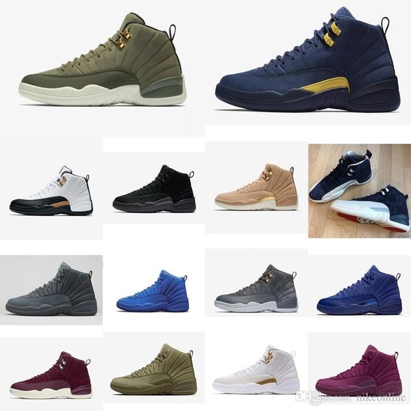 

3 12 мужские jumpman xii крис пол cp выпускной пакет мичиган шерсть крылья французский синий белый оливково-зеленый s кроссовки с коробкой о