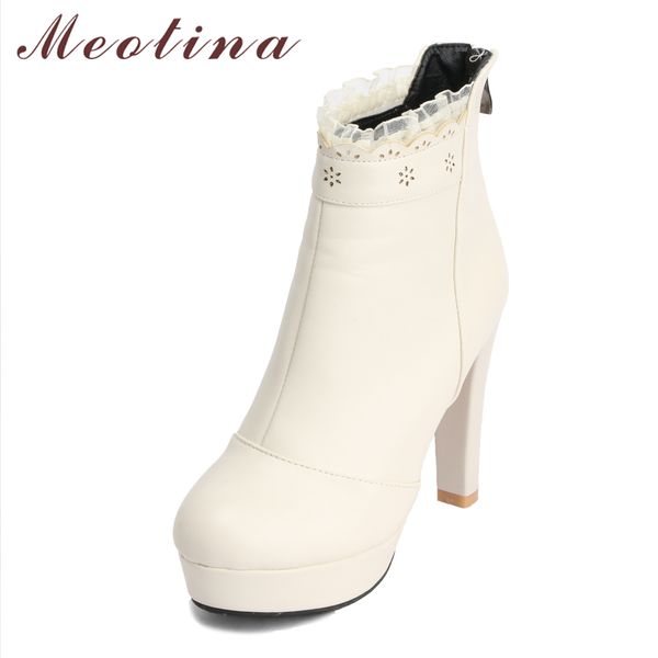 white heeled boots uk