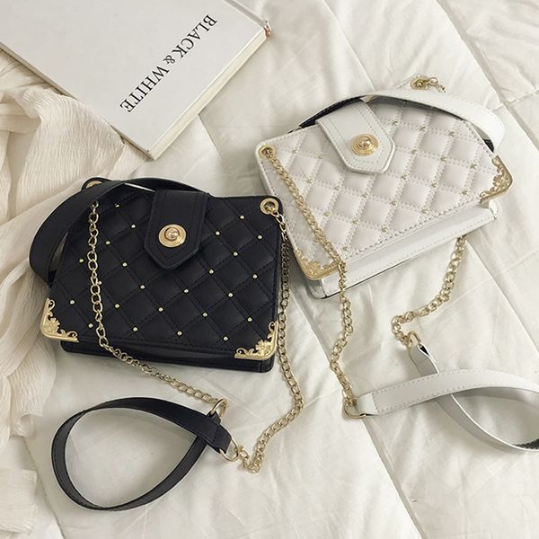 

new fashion diamond lattice design shoulder bag girl's chain purse handbag mini pu leather messenger crossbody bag ladies #30