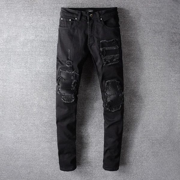 

2020 amirl jeans #5200 famous brand designer luxury jeans men fashion street wear mens biker jeans man popular hip hop pants, Blue
