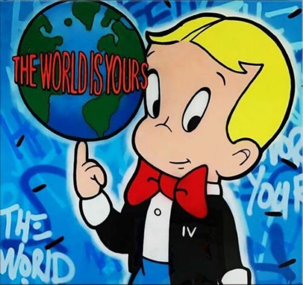 

alec monopoly banksy abstract the world is yours home decor handcrafts /hd print oil painting on canvas wall art canvas pictures 200201