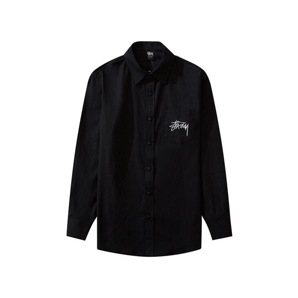 

stussys модельер мужчины рубашку чистого хлопка удобные дикие дышащие пальто спорта потерять классический обычай вышивки micro бомба рубашку, White;black