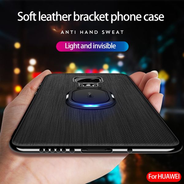 

для huawei p30 pro телефон чехол кожа текстуры кронштейн мобильного телефона чехол автомобильный магнитный тпу мягкий край защитная крышка