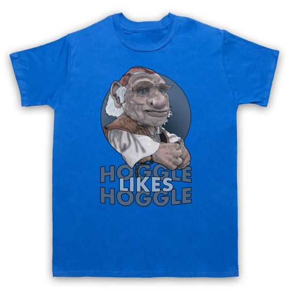 

labyrinth hoggle likes hoggle fantasy bowie film puppet adults mens t-shirt harajuku fashion classic tee shirt, White;black