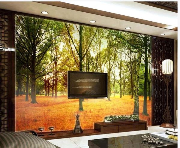 

park forest woods autumn season leaves leaves tv background wall modern living room wallpapers