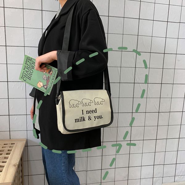 

handbag shoulder bag 2020 creative custom logo polar bear pattern oxford cloth art fan children messenger bag