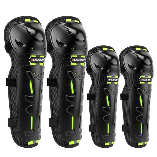 

4pcs motorcycle protective gear knee pads elbow protector motocross cycling night reflective safety protection knee support