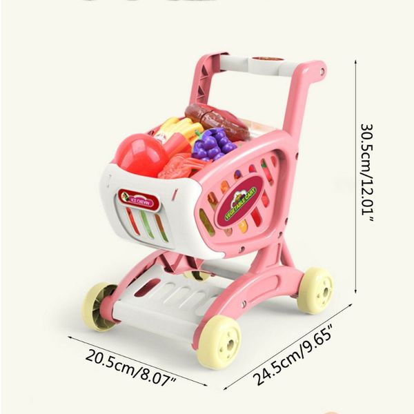 

mini kids shopping cart set toys cuttable fruit vegetable gift for boys girls
