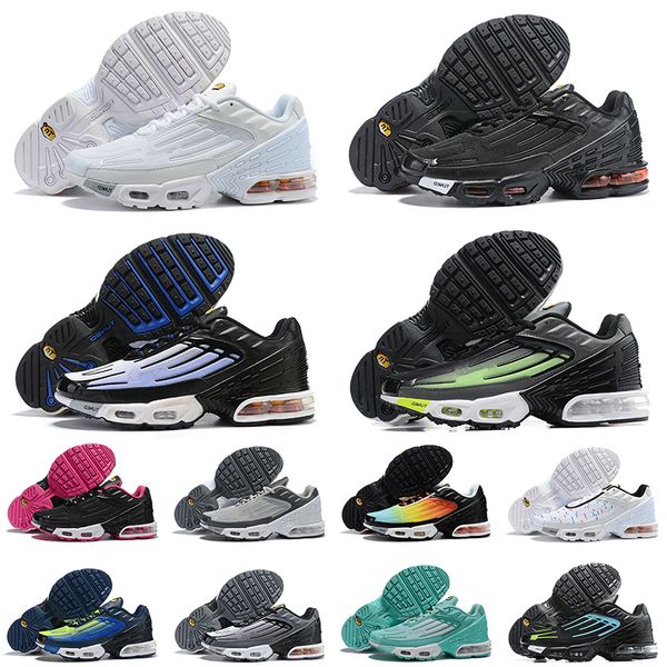 

2020 new quality tn plus se iii 3 tuned ultra mens running shoes triple white black hyper blue green women trainers cushion sneakers, White;red