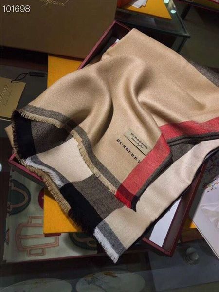 

2019 designer scarf brand women's plaid scarf 180*70cm wool brand scarf wholesale of shipping costs, Blue;gray