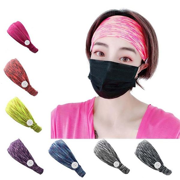 Venda quente Elastic Máscara Anti-Le Botão Hairband de Fitness Yoga Sports Headband Faixa de Suor ponto Headband Hairband