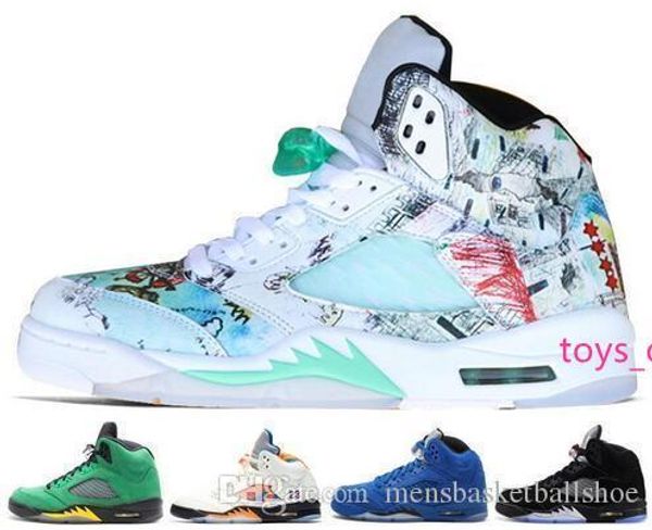 

new 2019 5 5s wings international flight mens basketball shoes red blue suede oregon ducks fluorescent green men sports sneakers designer