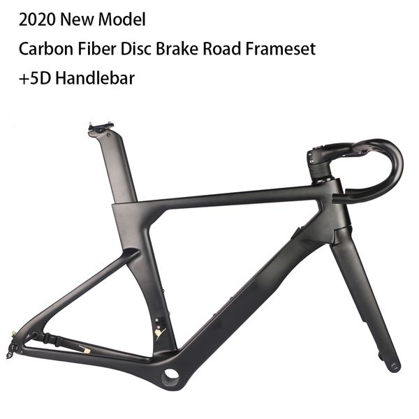 

2020 model aerosix carbon road frame disc brake bicycle frame fork seatpost with 5d carbon handlebar