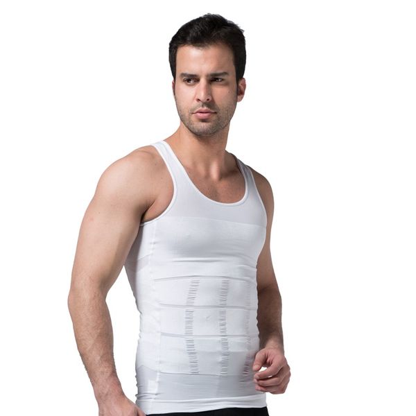 

slimming vest men's slimming underwear body shaper waist cincher corset tummy belly body shapewear, Black;brown