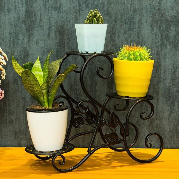 

living room balcony flower pot holder flower frame wrought iron multi-layer mini shelf floor type succulent potted racks