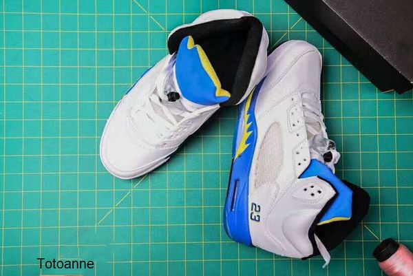 

come with box 5 white varsity maize varsity royal black designer man basketball shoes 2013 release v laney fashion trainers size40-47