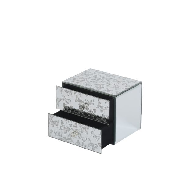 

princess style high-grade light luxury silver flash glass jewelry storage box