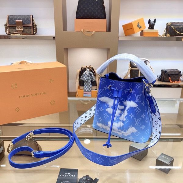 

2020 новый ведро сумка shoulderbag мода простой дамы синий сумка сумка сумка рюкзак