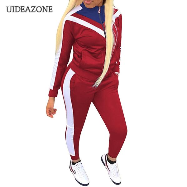 

2019 new zipper sport elastic waist pants fitness clothing zipper sportwear women yoga suit for lady gym streewear, White