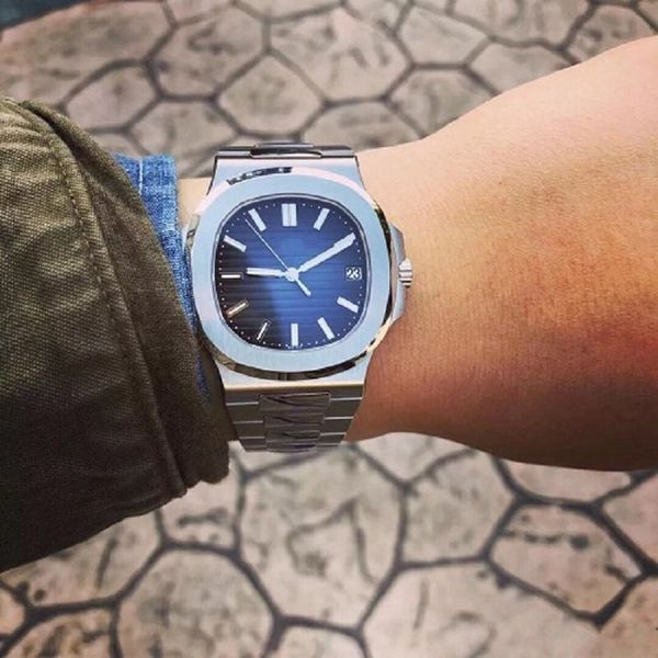 

watch men 41mm pp5711 automatic mechanical watch waterproof luminous steel stainless steel case bracelet, Slivery;brown