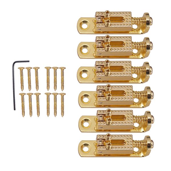 

6 pieces single individual bridge saddles for electric guitar with wrench screws