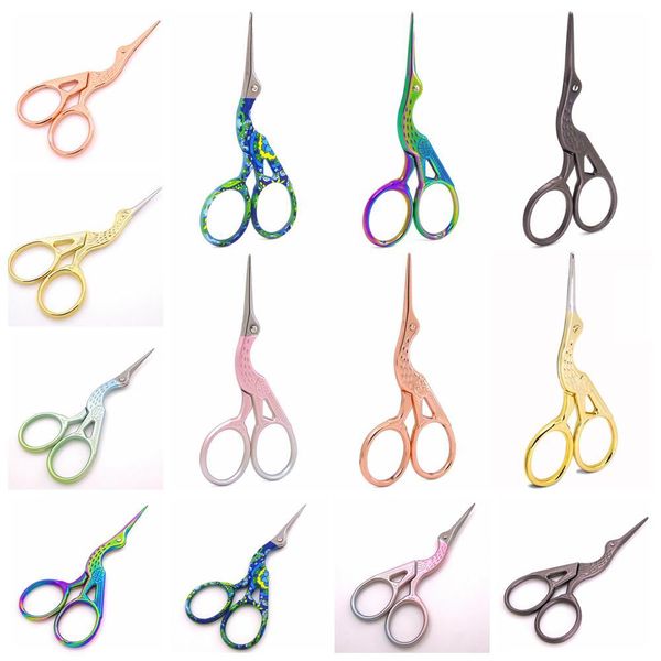 

8stylesstainless стальной кран форма ножницы резьба животных ретро позолоченные позолоченные ножницы красота портной ножницы нос резак для в